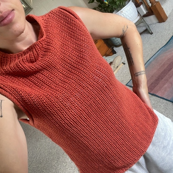 Takeout Boho Knit Rustic Orange Top Small - Picture 6 of 11